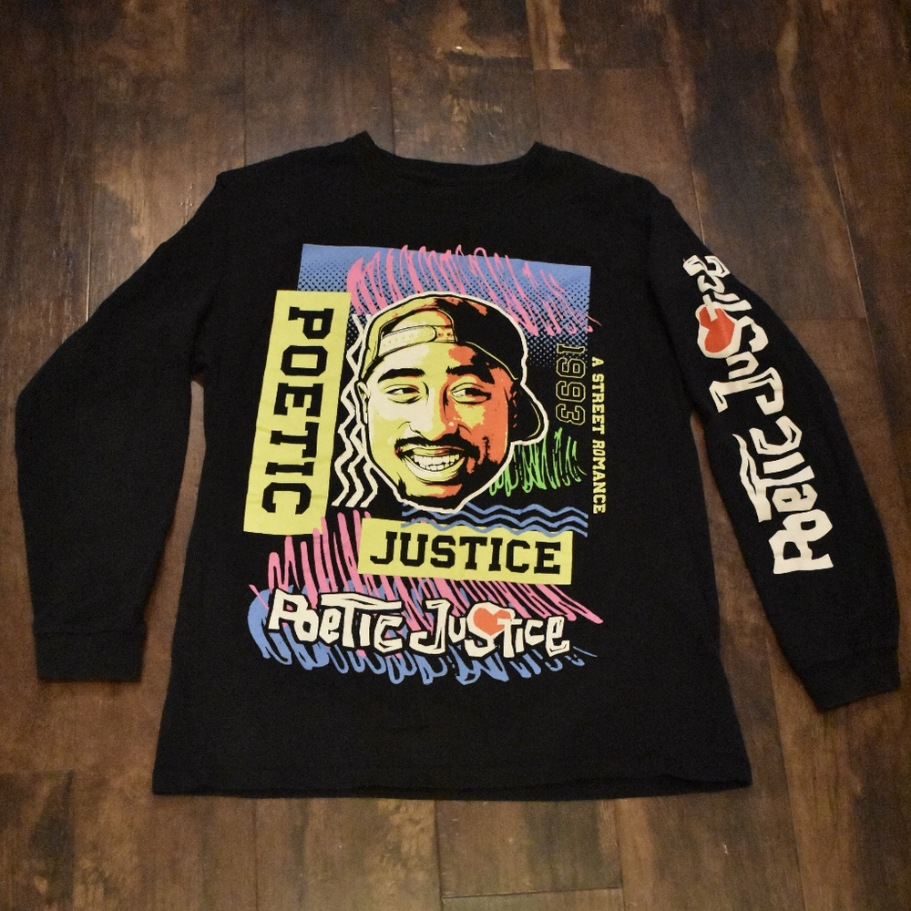Tupac Poetic Justice Long Sleeve, Size M, Black